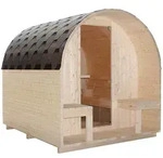 Sauna Island, Natur, Holz, Glas, Fichte, 220x200x189 cm, Freizeit, Wellness,...