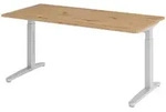 b&uuml;m&ouml; Schreibtisch, Wildeiche, Silber, Holzwerkstoff, Nachbildung,Eiche,...