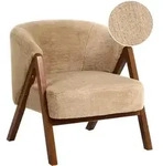 Beliani Sessel, Beige, Braun, Kunststoff, Kiefer, 67x69x66 cm, Wohnzimmer,...