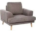 Beliani Sessel, Braun, Textil, 114x90x96 cm, Wohnzimmer, Sessel, Polstersessel