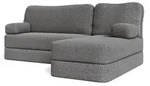 Masseno Ecksofa, Grau, Textil, 3-Sitzer, L-Form, 200x120 cm, Wohnzimmer, Sofas &