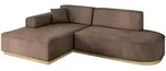 Altdecor Ecksofa, Braun, Textil, 3-Sitzer, L-Form, 232x165 cm, Wohnzimmer,...