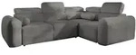 Mirjan24 Eckschlafsofa, Dunkelgrau, Textil, 5-Sitzer, Ottomane rechts,L-Form, 273x204