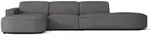 Selsey Ecksofa, Dunkelgrau, Kunststoff, 3-Sitzer, Ottomane links,L-Form,...