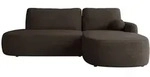 Mirjan24 Ecksofa, Braun, Kunststoff, 5-Sitzer, Ottomane rechts,L-Form, 274x174 cm,