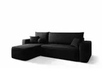 Fun M&ouml;bel Ecksofa, Schwarz, Textil, Ottomane links, 250x150 cm, Wohnzimmer, Sofas &