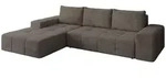 Mirjan24 Eckschlafsofa, Dunkelbraun, Kunststoff, 5-Sitzer, Ottomane links,L-Form,