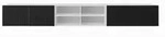 Masseno Lowboard, Wei&szlig;, Schwarz, Holzwerkstoff, 300x41x40 cm, Wohnzimmer,