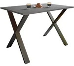 Mid.you Esstisch, Anthrazit, Schwarz, Metall, Holzwerkstoff, rechteckig, X-Form,
