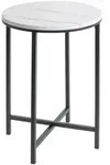 Beistelltisch, Anthrazit, Wei&szlig;, Metall, Holzwerkstoff, Marmoroptik, rund,...