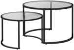 Homcom Couchtisch, Schwarz, Metall, Rund, rund, 70x47.5x70 cm, Wohnzimmer,