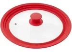 bremermann Universal-Glasdeckel,, Rot, Glas, 34x6x34 cm, Kochen, T&ouml;pfe, Topfdeckel