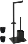 Relaxdays Wcst&auml;nder, Schwarz, Metall, Kunststoff, Rechteckig, 20x67.5x15.5 cm,