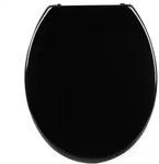 Woltu WC, Schwarz, Kunststoff, Oval, 37x2.51x45 cm, Badezimmer, WC Ausstattung,...