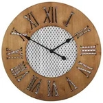 Beliani Wanduhr, Dunkelbraun, Holz, Vintage, 60x60x3 cm, Dekoration, Uhren,...