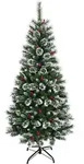 Costway Weihnachtsbaum, Gr&uuml;n, Metall, 180 cm, Dekoration, Weihnachtsdekoration,