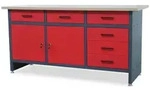Jan Nowak Werkbank, Anthrazit, Metall, Rechteckig, 170x85x60 cm, Freizeit,