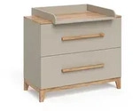 VitaliSpa Wickelkommode, Kaschmir, Eiche Artisan, Holzwerkstoff, 2 Schubladen,