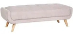 Beliani Ottomane, Hellbraun, Textil, Eukalyptusholz, Rechteckig, 134x42x60 cm,