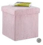 Relaxdays Sitzw&uuml;rfel, Rosa, Holzwerkstoff, Textil, 38x38x38 cm, Wohnzimmer, Hocker,