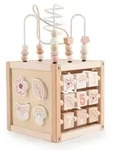 Bieco Spielwaren Motorikw&uuml;rfel, Rosa, Holz, 30x30 cm, Spielzeug, Babyspielzeug,