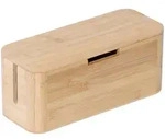 Relaxdays Kabelbox, Hellbraun, Holz, Metall, 34x14.5x13.5 cm, Arbeitszimmer,