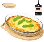 eluno Auflaufform, Transparent, Glas, 35x6x24.5 cm, Kochen, Auflaufformen