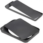 Relaxdays Tarteform, Anthrazit, Metall, 31x3.5x21.5 cm, Backen, Backformen