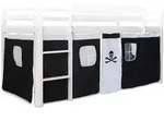 Homestyle4u Vorhang, Wei&szlig;, Textil, 197x86x1 cm, Kinderzimmer & Jugendzimmer,
