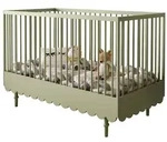 Lookway Kinderbett, Olivgr&uuml;n, Holzwerkstoff, Babym&ouml;bel, Babybetten, Gitterbett