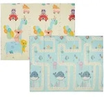 Relaxdays Krabbelmatte, Mehrfarbig, Textil, Kunststoff, Tiere, Rechteckig,...