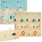 Relaxdays Krabbelmatte, Mehrfarbig, Textil, Kunststoff, Tiere, Rechteckig, 200x180