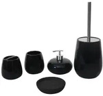 MCW Badset, Schwarz, Keramik, 12x33x12 cm, Badaccessoires
