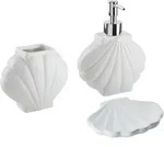 Beliani Badezimmer, Wei&szlig;, Stein, 14x18x7 cm, Badaccessoires