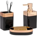 bremermann Bad-Set, Schwarz, Kunststoff, 9.5x3x13 cm, Badaccessoires