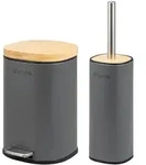 eluno Badezimmer-Set, Grau, Metall, 18.5x27.5x23 cm, Badaccessoires