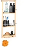 Relaxdays H&auml;ngeregal, Hellbraun, Holz, Metall, 28.5x70x10 cm, Badezimmer,