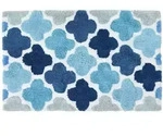 Homescapes Badematte, Blau, Textil, Grafikmuster, Rechteckig, 50x80 cm,...