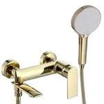 REA Wannenarmatur, Gold, Metall, 19x11x16.5 cm, Badezimmer, Waschbecken &...