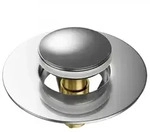 Sanilo Waschbeckenst&ouml;psel, Grau, Metall, Grafikmuster, Rund, 6x4x5 cm,...