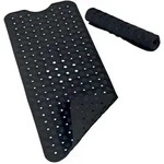 Relaxdays Badewannenmatte, Schwarz, Kunststoff, 97x39 cm, Badaccessoires,