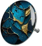Sanilo Badewannenst&ouml;psel, Blau, Metall, Grafikmuster, Rund, 8x10x10 cm,...
