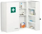 Relaxdays Medizinschrank, Wei&szlig;, Metall, 53x53x21.5 cm, Badezimmer,
