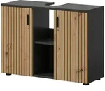 Inn.Furn Waschbeckenunterschrank, Eiche Artisan, Grau, Kunststoff,...