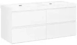 Beliani Waschbeckenunterschrank, Wei&szlig;, Holzwerkstoff, 120x52x46 cm, Badezimmer,