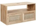 Beliani Waschbeckenunterschrank, Natur, Holzwerkstoff, 86x45x40 cm, Badezimmer,