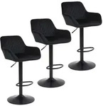 Barhocker, Schwarz, Textil, 51x110x38 cm, Esszimmer, Barm&ouml;bel, Barhocker