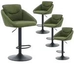 Barhocker, Gr&uuml;n, Textil, 52x85x52 cm, Esszimmer, Barm&ouml;bel, Barhocker