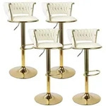 Barhocker, Gold, Metall, 46x100x46 cm, Esszimmer, Barm&ouml;bel, Barhocker