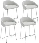 Barhocker, Grau, Textil, 54x83x50 cm, Esszimmer, Barm&ouml;bel, Barhocker